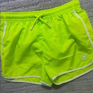 Kids Neon Green Swim Trunks
